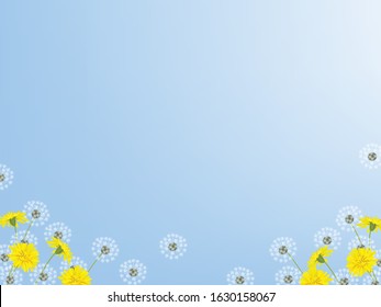 Dandelion and blue sky frame.