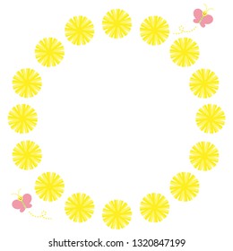Dandelion and butterfly frame