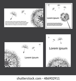 Dandelion cards design. Set - vector stock.