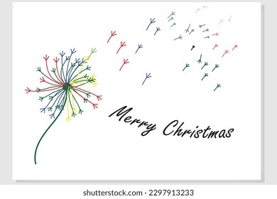 dandelion christmas card vector illustration.