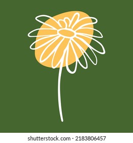 Dandelion. Color vector illustration in the flat style