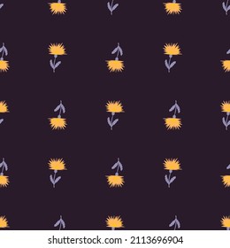 Dandelion lindo patrón sin costuras. Fondo de prado dibujado a mano. Textura repetida en forma de doodle para tela, papel envolvente, papel pintado, tejido. Ilustración vectorial.