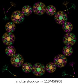 Dandelion for design. Abstract background . The wind blows the seeds of a dandelion. Template for posters, wallpapers, posters. Vector illustrations.