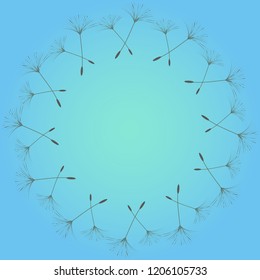 Dandelion for design. Abstract background . The wind blows the seeds of a dandelion. Template for posters, wallpapers, posters. Vector illustrations.