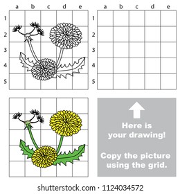 Dandelion, the educational game with simple game level. Copy the picture.