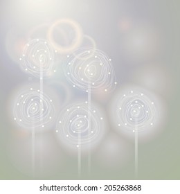 DANDELION / Fairy Flowers in the sunrise 