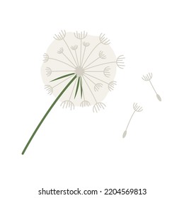 Dandelion flat icon. Vector logo illustration isolated on white background