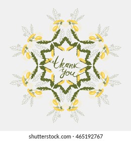 Dandelion Flower background with contour drawing. Modern abstract poster, cover, card design, textile garments, T-shirts, print, background, vector
