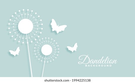 dandelion flower with butterfly background