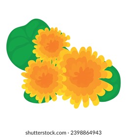 Dandelion flower icon isometric vector. Bright yellow dandelion flower with leaf. Environment, nature, botany