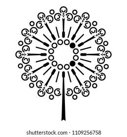 Dandelion flower icon. Simple illustration of dandelion flower vector icon for web design isolated on white background