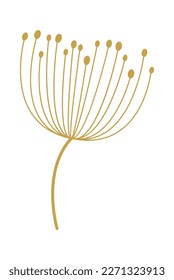 Dandelion flower line art Contemporary floral design. Vector illustration