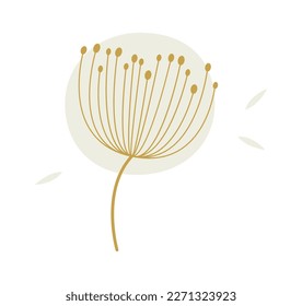 Dandelion flower line art Contemporary floral design. Vector illustration