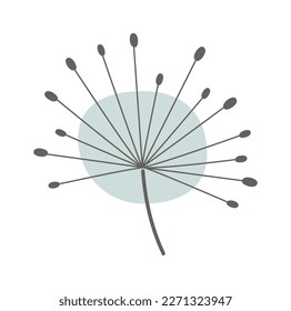 Dandelion flower line art Contemporary floral design. Vector illustration