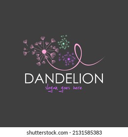 Dandelion Flower Logo Design Concept Vector. Nature Logo of Flower Design Vector