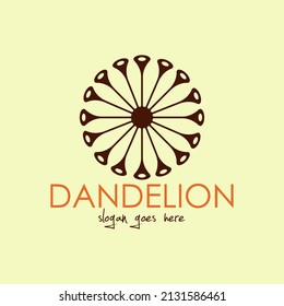 Dandelion Flower Logo Design Concept Vector. Nature Logo of Flower Design Vector