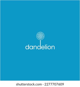 Dandelion flower logo design illustration