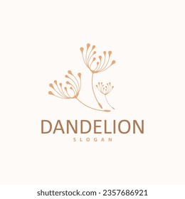 Logo-Design der Lüster-Blume Einfache minimalistische Vektorsymbol-Vorlage