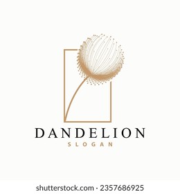 Modelo de logotipo de flor Dandelion Diseño de símbolo de vector simple minimalista