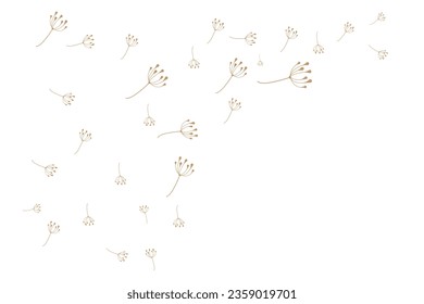 Dandelion Flower Logo Design Simple Vector Minimalist Symbol Template