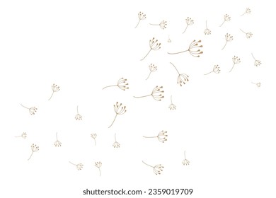 Dandelion Flower Logo Design Simple Vector Minimalist Symbol Template