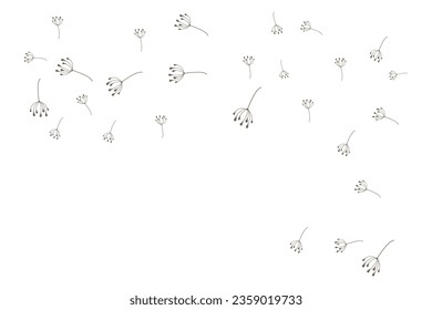 Modelo de logotipo de flor Dandelion Diseño de símbolo de vector simple minimalista