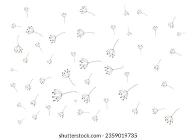 Dandelion Flower Logo Design Simple Vector Minimalist Symbol Template