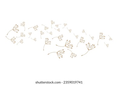 Dandelion Flower Logo Design Simple Vector Minimalist Symbol Template