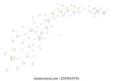 Dandelion Flower Logo Design Simple Vector Minimalist Symbol Template