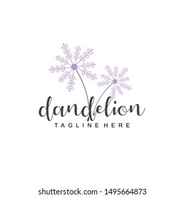 Dandelion Flower Logo Design Vector