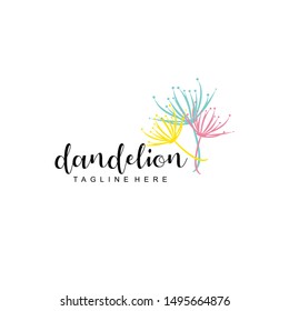 Dandelion Flower Logo Design Vector
