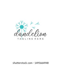 Dandelion Flower Logo Design Vector