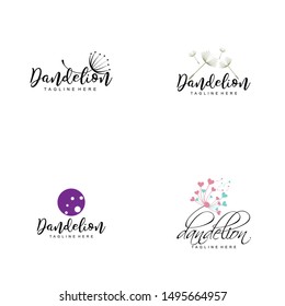 Dandelion Flower Logo Design Vector