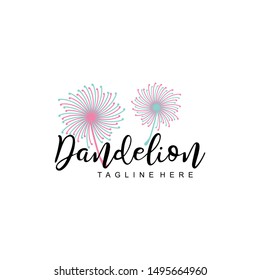 Dandelion Flower Logo Design Vector