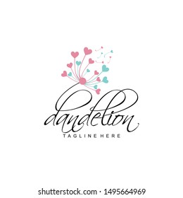 Dandelion Flower Logo Design Vector
