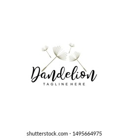 Dandelion Flower Logo Design Vector