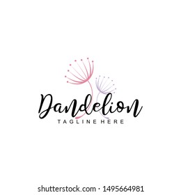 Dandelion Flower Logo Design Vector