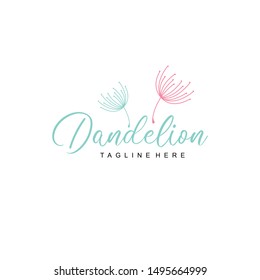 Dandelion Flower Logo Design Vector