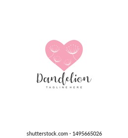Dandelion Flower Logo Design Vector