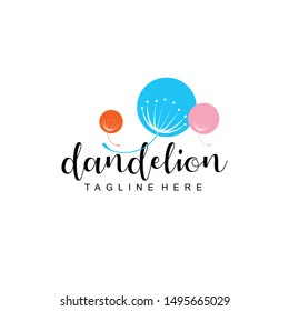 Dandelion Flower Logo Design Vector