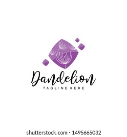 Dandelion Flower Logo Design Vector