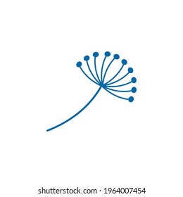 Dandelion flower logo design vector template