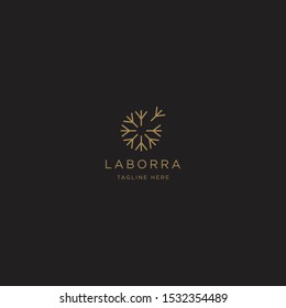 Dandelion Flower Logo Icon Design Template. Elegant, Luxury, Gold, Flower, Premium, Spa, Cosmetic, Boutique, Florist, Fashion, Modern Vector Illustration