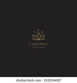 Dandelion Flower Logo Icon Design Template. Elegant, Luxury, Gold, Flower, Premium, Spa, Cosmetic, Boutique, Florist, Fashion, Modern Vector Illustration