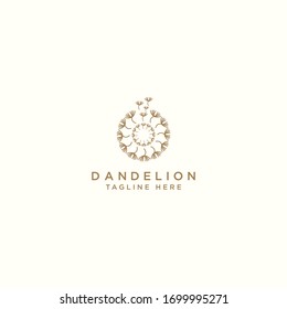 Dandelion Flower Logo Icon Design Template.