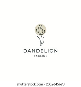 Dandelion flower logo icon design template flat vector