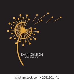 Plantilla de diseño de iconos con el logotipo de las flores de Dandelion. Ilustración Elegante, Lujo, Oro, Flor, Premium, Florista, Moderna, Vectora