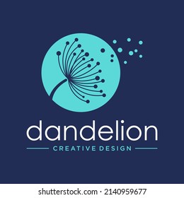 Dandelion Flower Logo Icon Design Template. Elegant, Luxury, Gold, Flower, Premium, Spa, Cosmetic, Boutique, Florist, Fashion, Modern Vector Illustration svg
