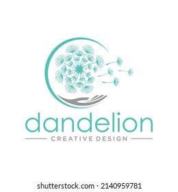 Dandelion Flower Logo Icon Design Template. Elegant, Luxury, Gold, Flower, Premium, Spa, Cosmetic, Boutique, Florist, Fashion, Modern Vector Illustration