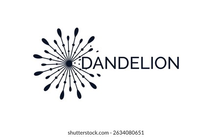Dandelion Flower Logo Icon Design Template. Elegant, Luxury, Modern Vector Illustration